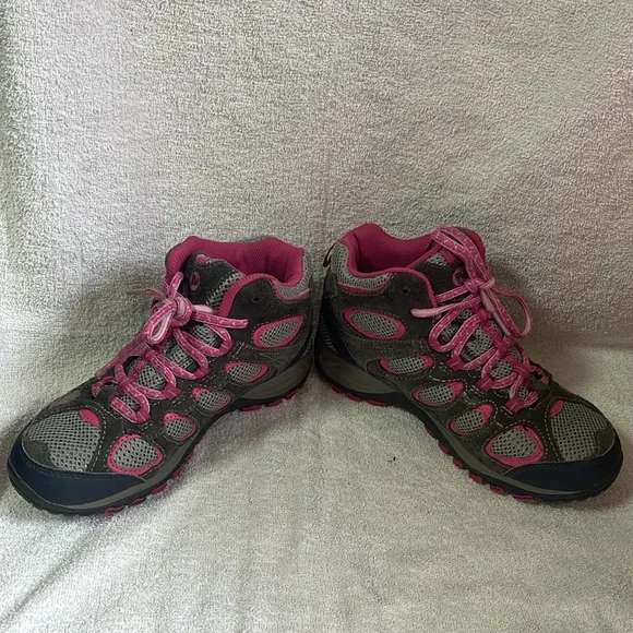 Merrell girls pink and gray hiking boots in size 4 - Picture 3 of 10